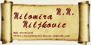Milomira Miljković vizit kartica